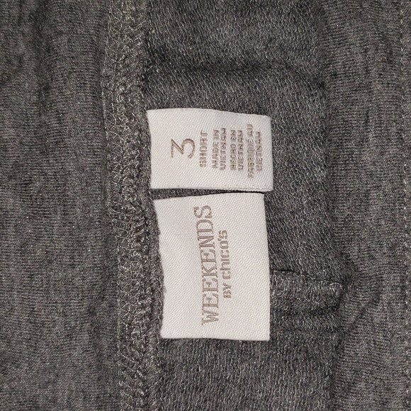 Weekends by Chico's Size 3 short gray knit pants - Picture 3 of 4